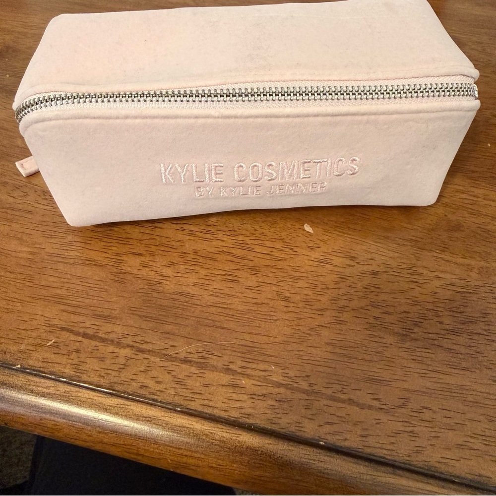 Kylie cosmetics pink velvet pouch case